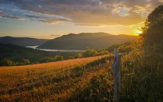 A view of the Visegráder mountains from a hill.