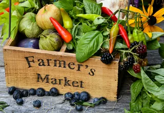 Shopping basket with vegetables
